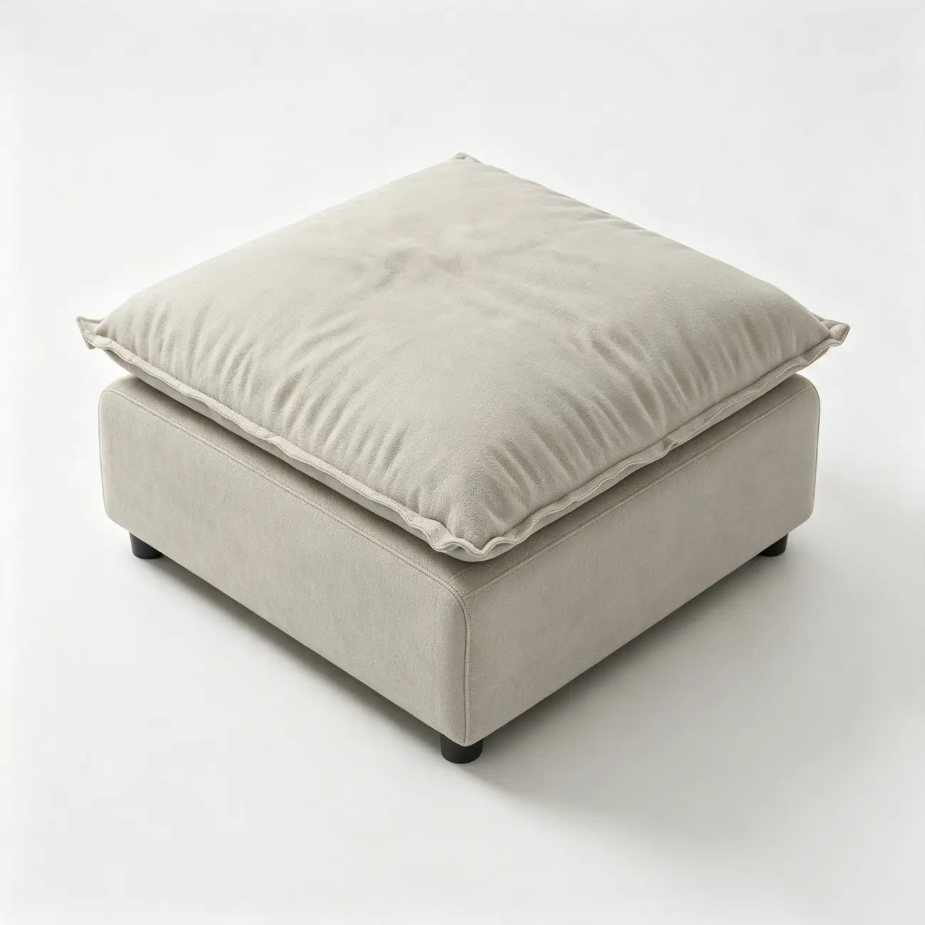 Beige Low-profile Cloud Sofa With Adjustable Backrest And Pillows Image - 25 | homeyfad