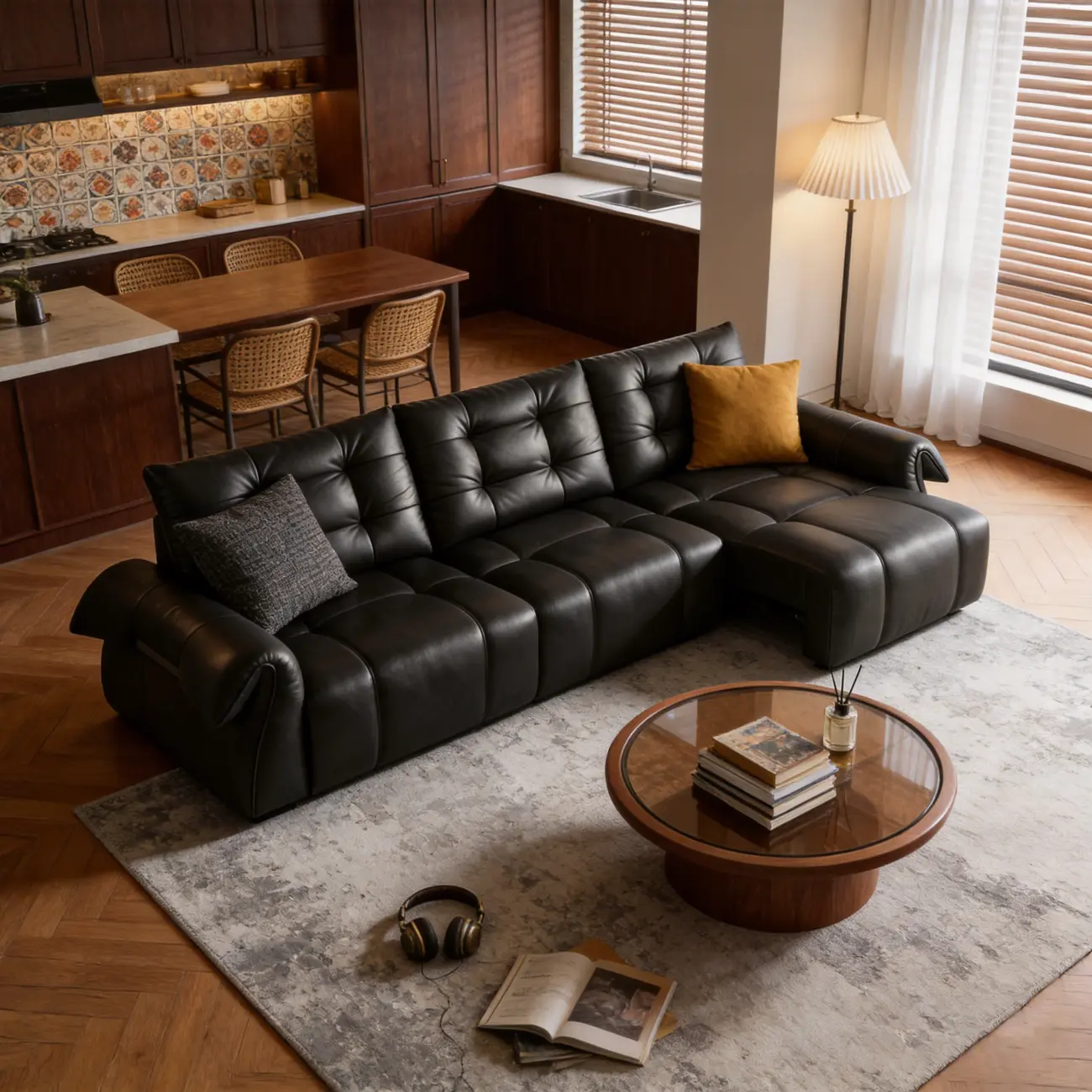Modern Tufted Top-Grain Leather Power Sofa Bed with Extended Seat Depth Image - 6 | homeyfad