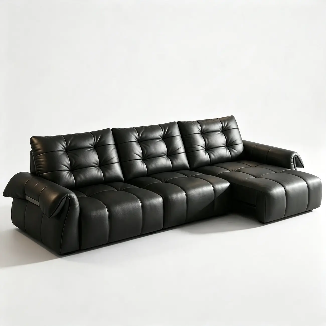Modern Tufted Top-Grain Leather Power Sofa Bed with Extended Seat Depth Image - 14 | homeyfad