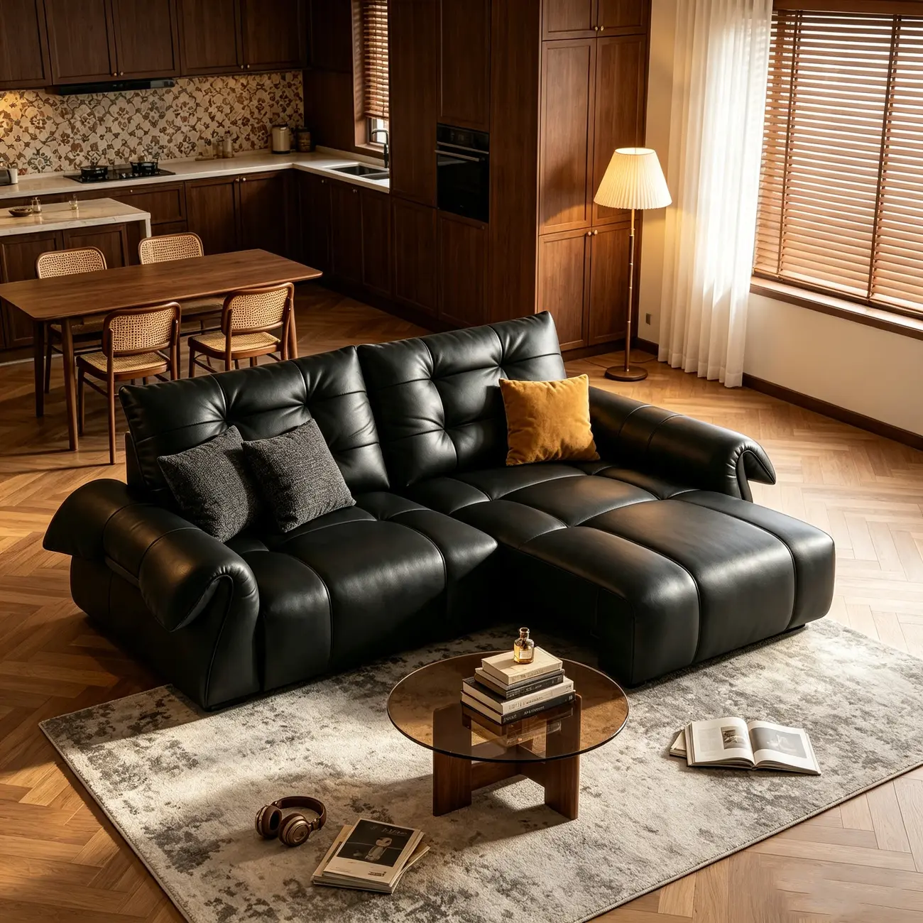 Modern Tufted Top-Grain Leather Power Sofa Bed with Extended Seat Depth Image - 7 | homeyfad