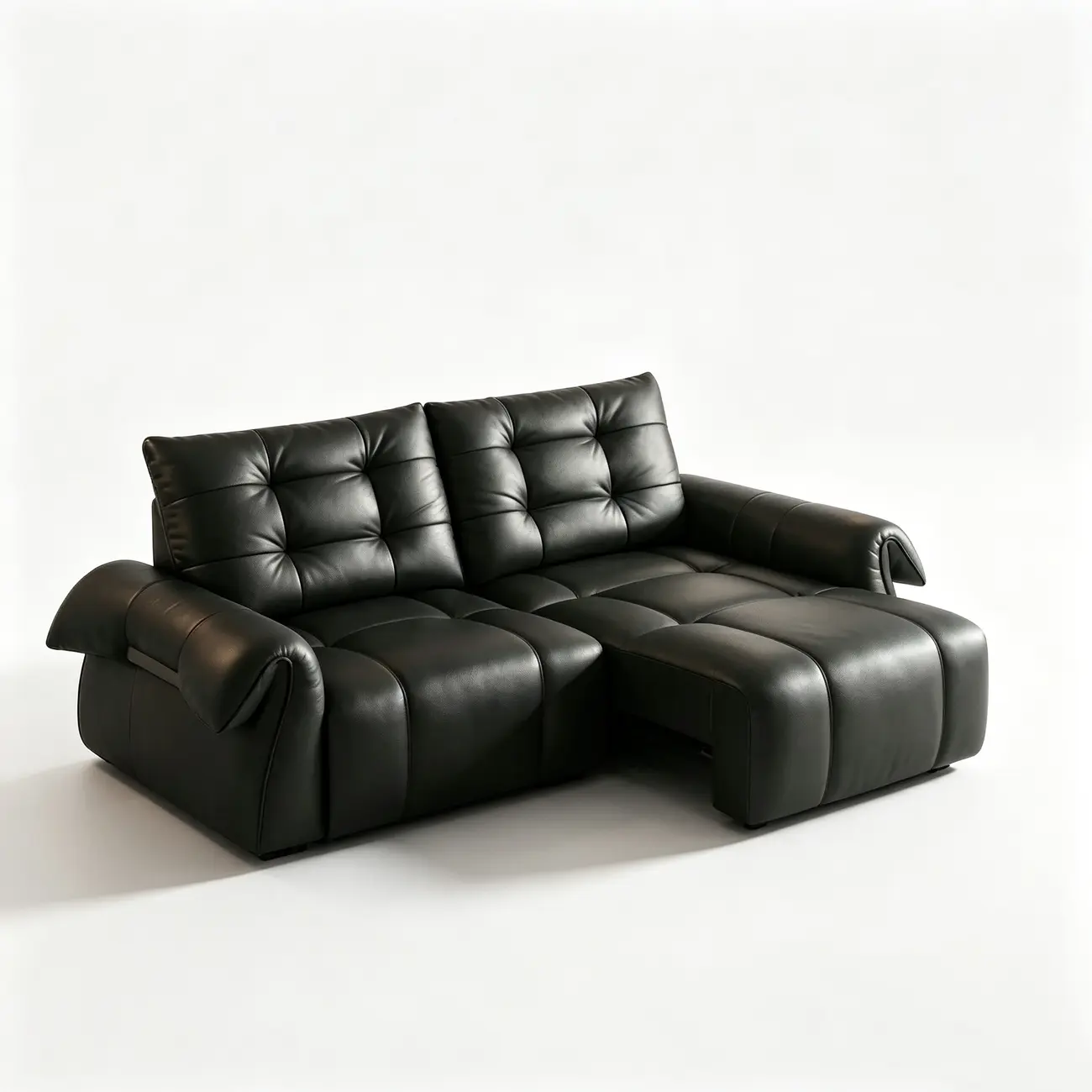 Modern Tufted Top-Grain Leather Power Sofa Bed with Extended Seat Depth Image - 15 | homeyfad