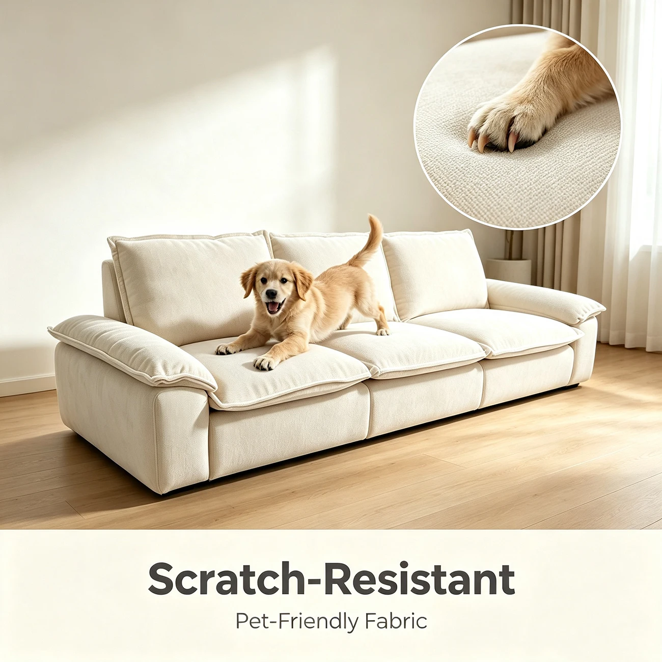Living Room Modern Chenille Cloud Sectional Sofa With Hidden Storage Image - 9 | homeyfad