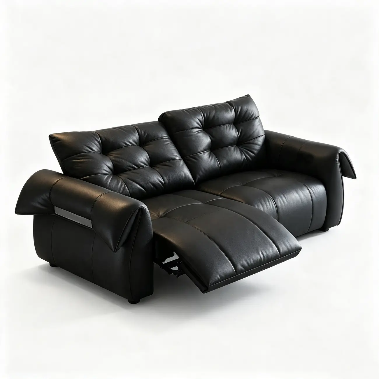 Modern Top-Grain Leather Power Reclining Sofa with Independent Footrest Control Image - 15 | homeyfad