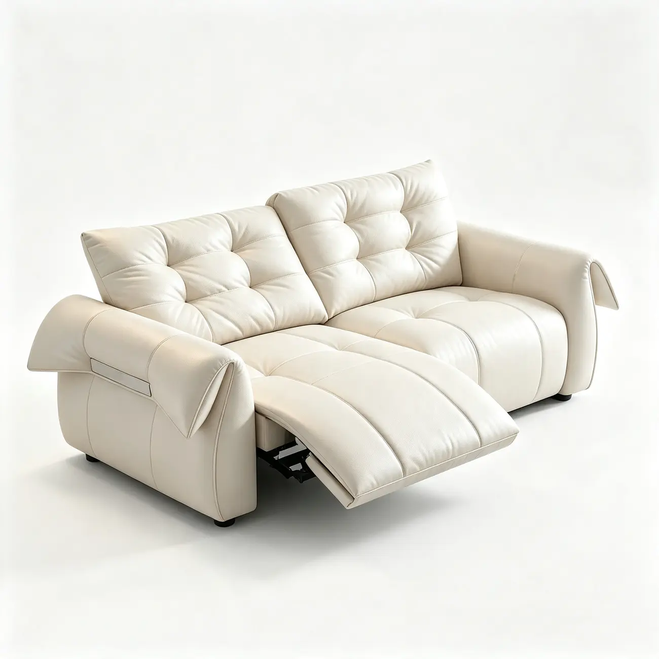 Modern Top-Grain Leather Power Reclining Sofa with Independent Footrest Control Image - 19 | homeyfad