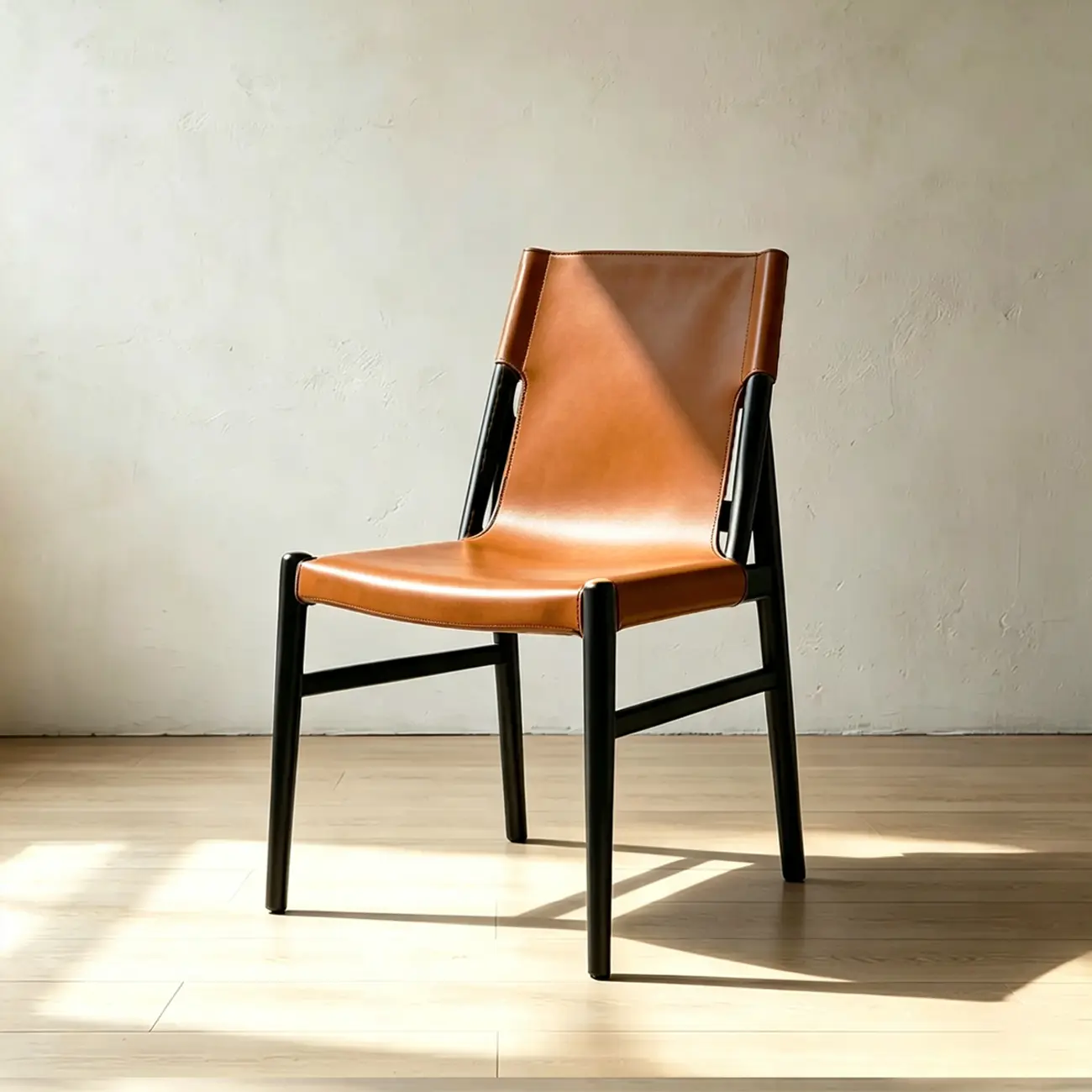 Mid-century Modern Faux Leather Dining Chairs Carbon Steel Frame Image - 19 | homeyfad