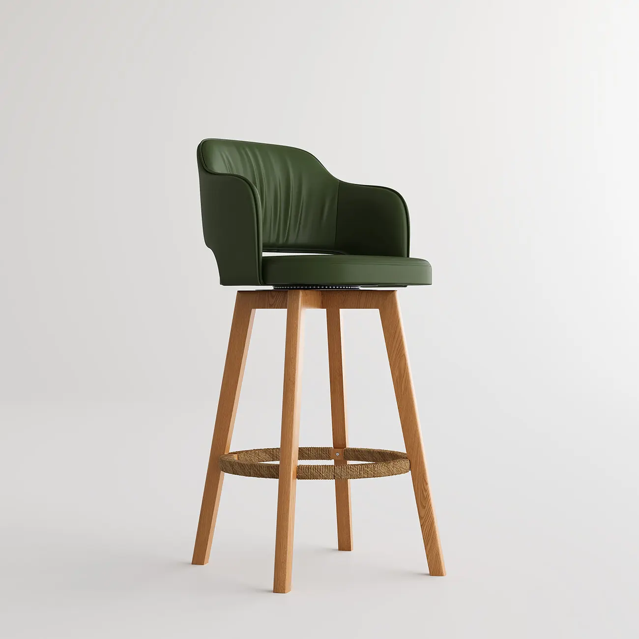 Swivel Faux Leather Counter & Bar Stool with Footrest Image - 15 | homeyfad