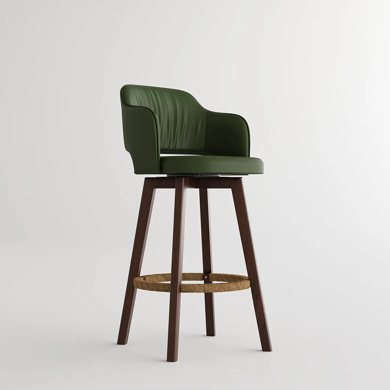 Swivel Faux Leather Counter & Bar Stool with Footrest Image - 20 | homeyfad