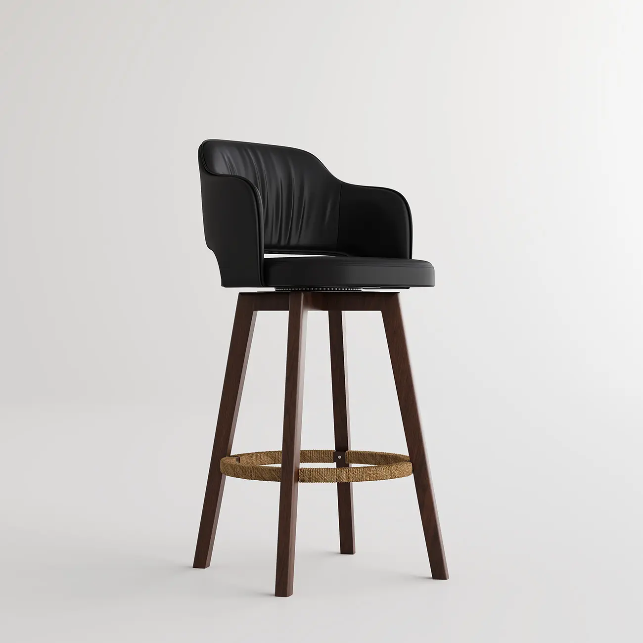 Swivel Faux Leather Counter & Bar Stool with Footrest Image - 21 | homeyfad