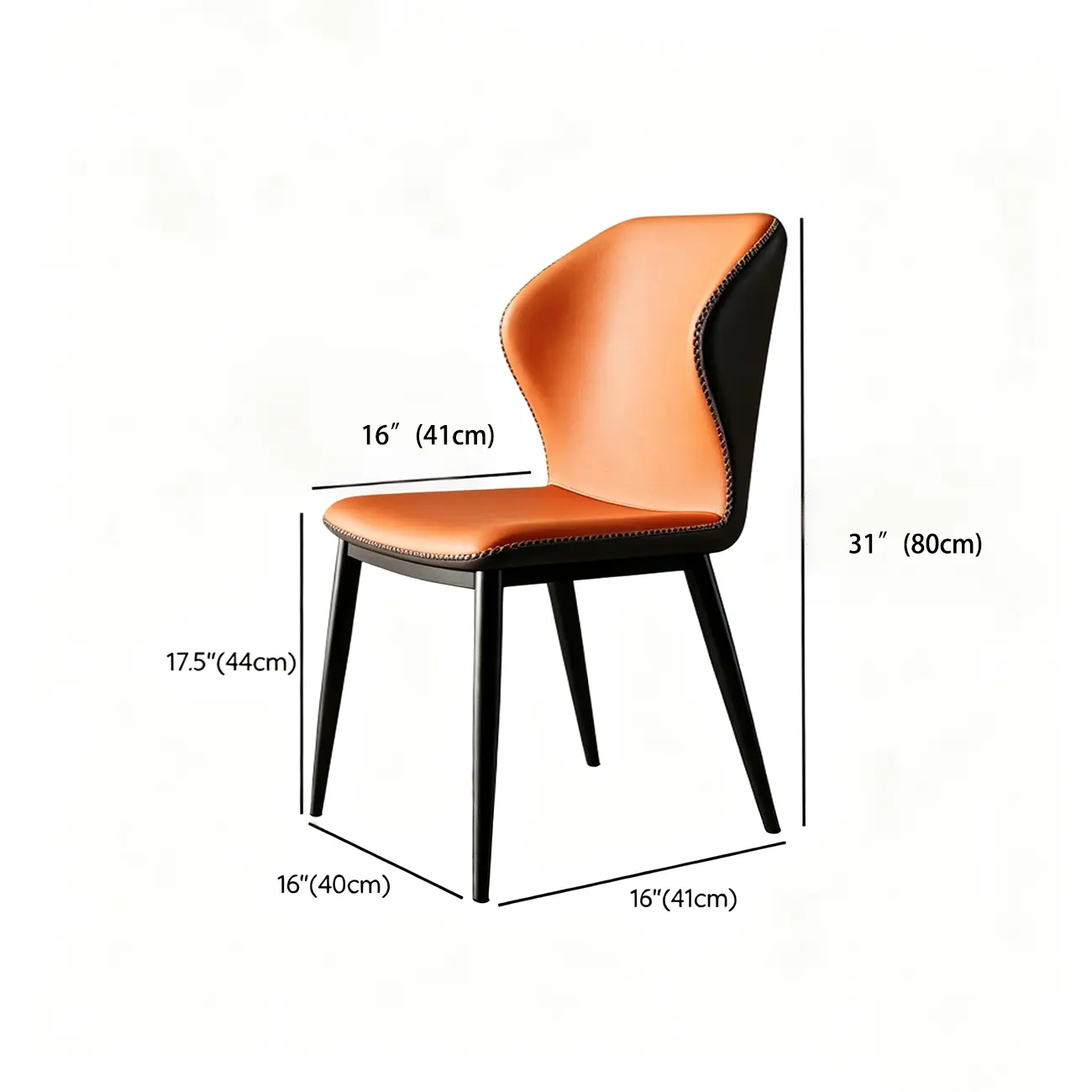 Scandinavian Faux Leather Wingback Dining Chairs #size | homeyfad