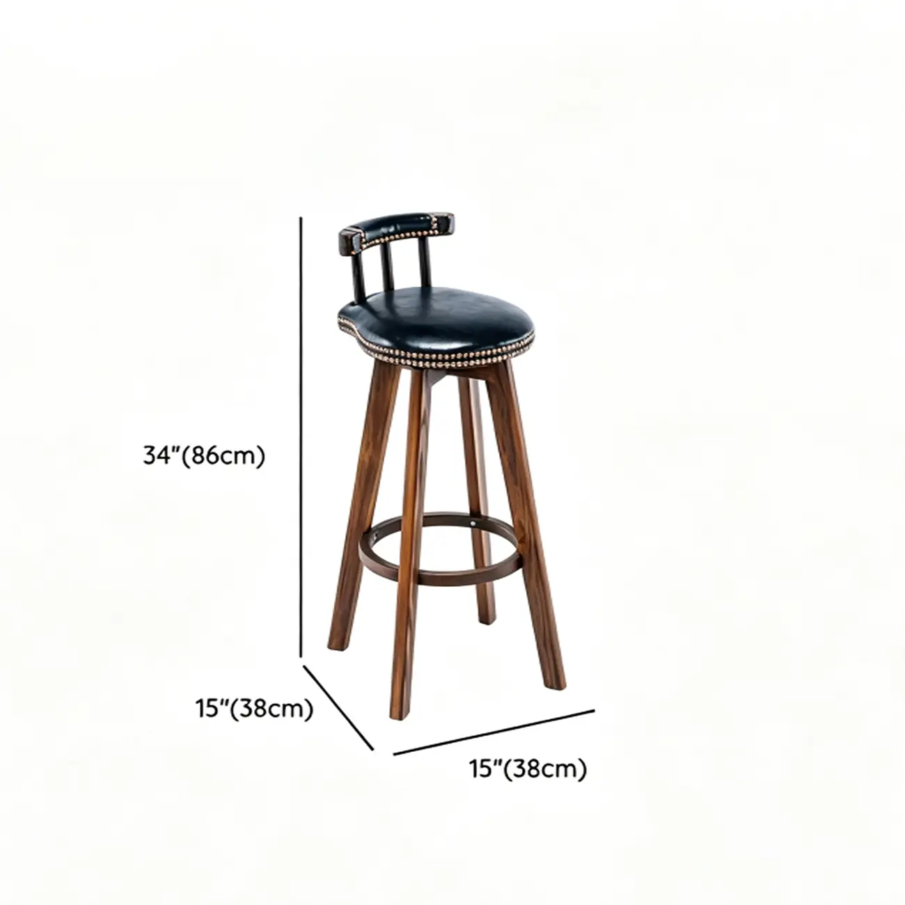 Swivel Faux Leather Bar Height Bar Stools #size | homeyfad