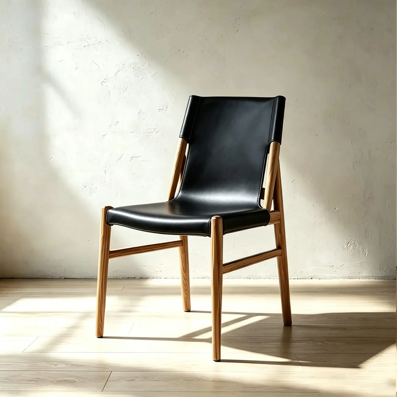Mid-century Modern Faux Leather Dining Chairs Carbon Steel Frame Image - 14 | homeyfad