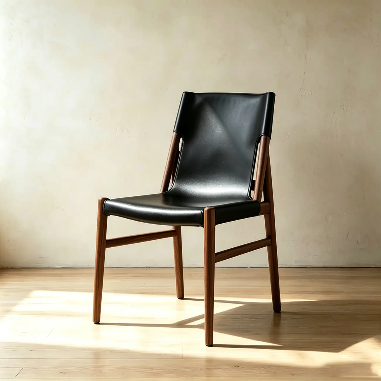 Mid-century Modern Faux Leather Dining Chairs Carbon Steel Frame Image - 15 | homeyfad