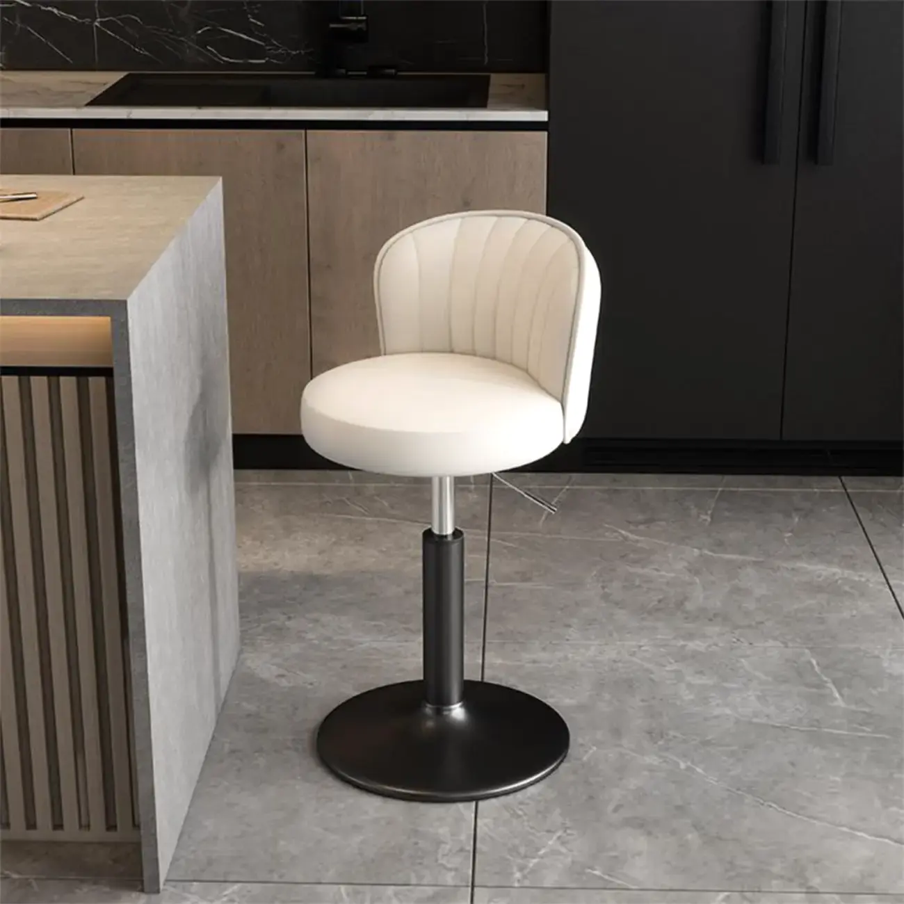 Modern Leather Adjustable Bar Stools with Back Image - 21 | homeyfad