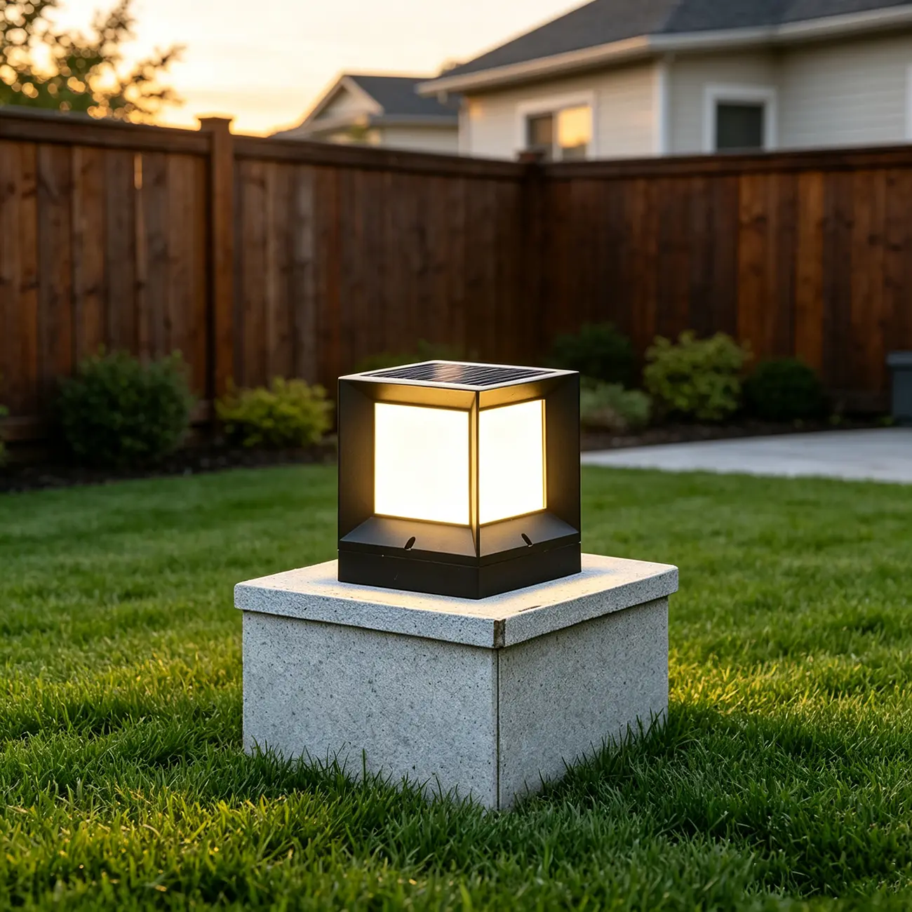 Modern Simple Black Solar Outdoor Post Lights Image - 4 | homeyfad