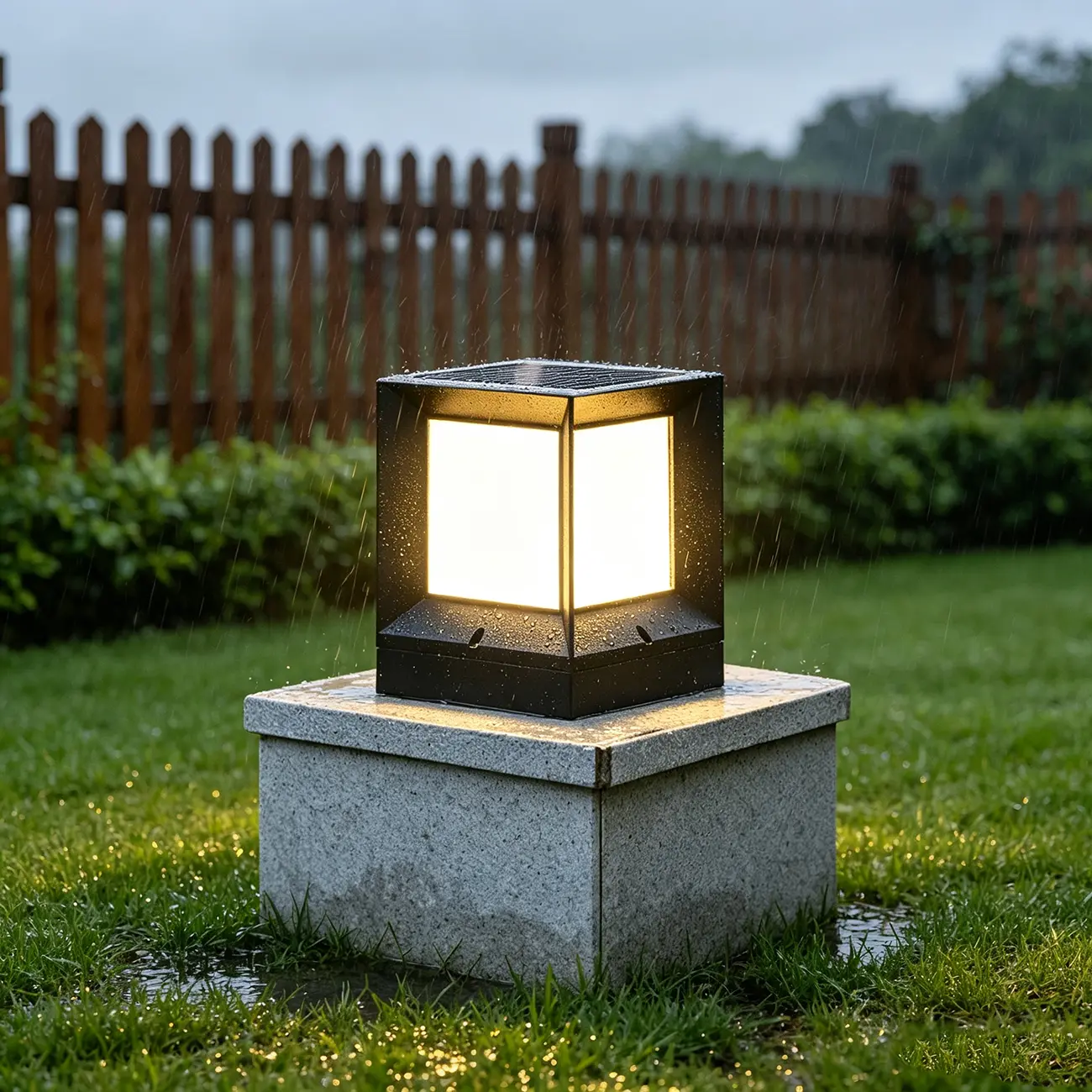 Modern Simple Black Solar Outdoor Post Lights Image - 1 | homeyfad