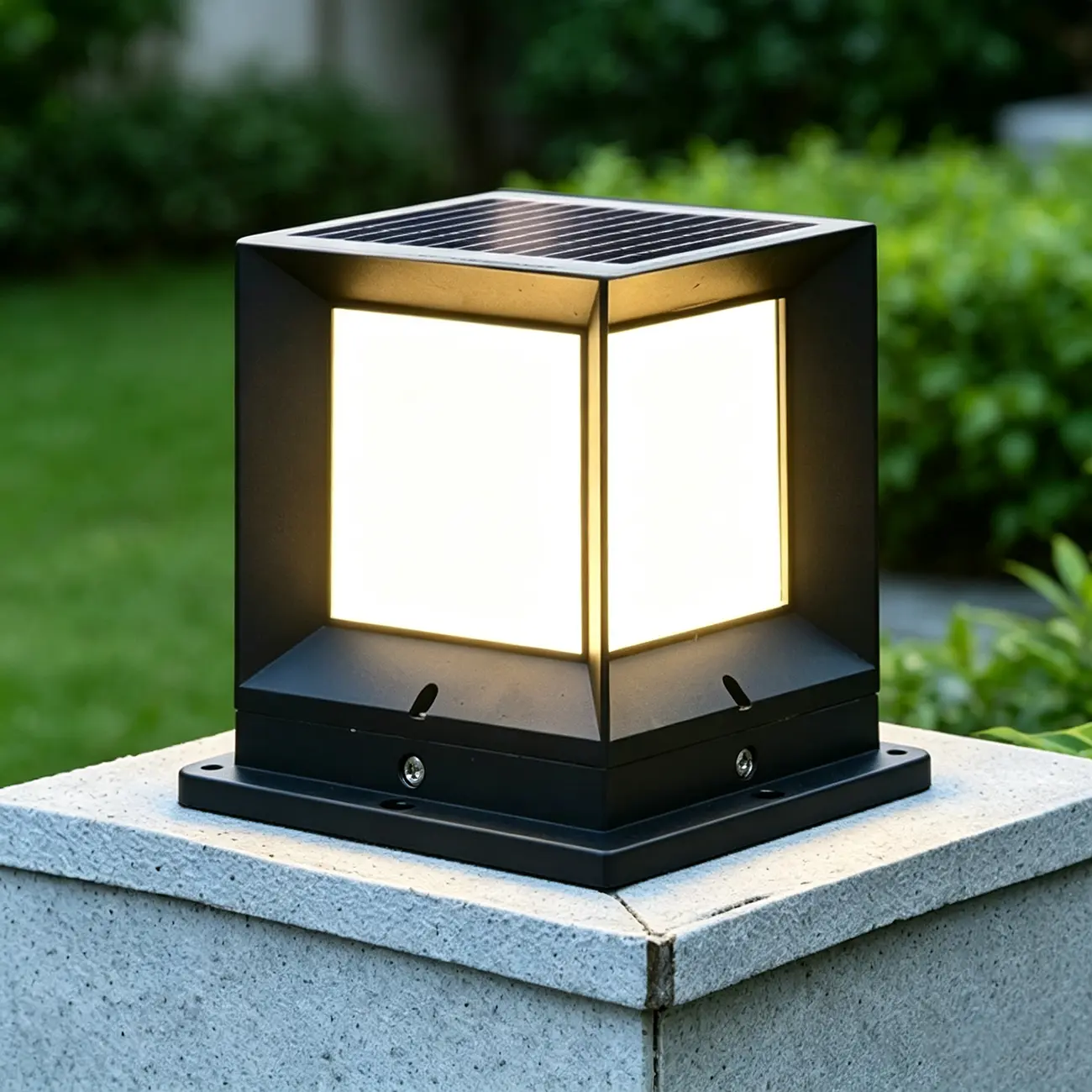 Modern Simple Black Solar Outdoor Post Lights Image - 3 | homeyfad