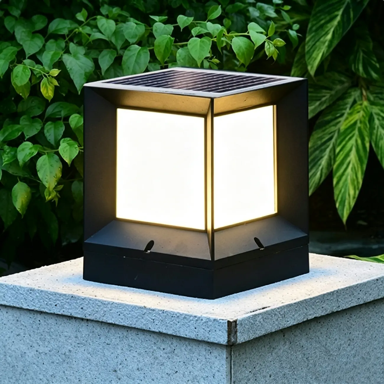 Modern Simple Black Solar Outdoor Post Lights Image - 6 | homeyfad