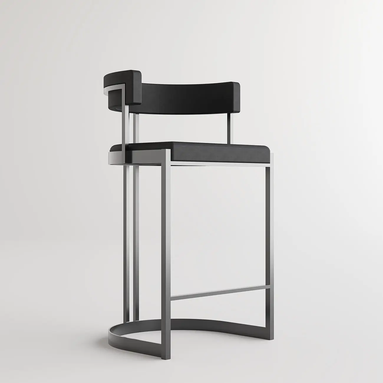 Lavish Metal Cushioned Gold Sled Bar Stool Image - 14 | homeyfad