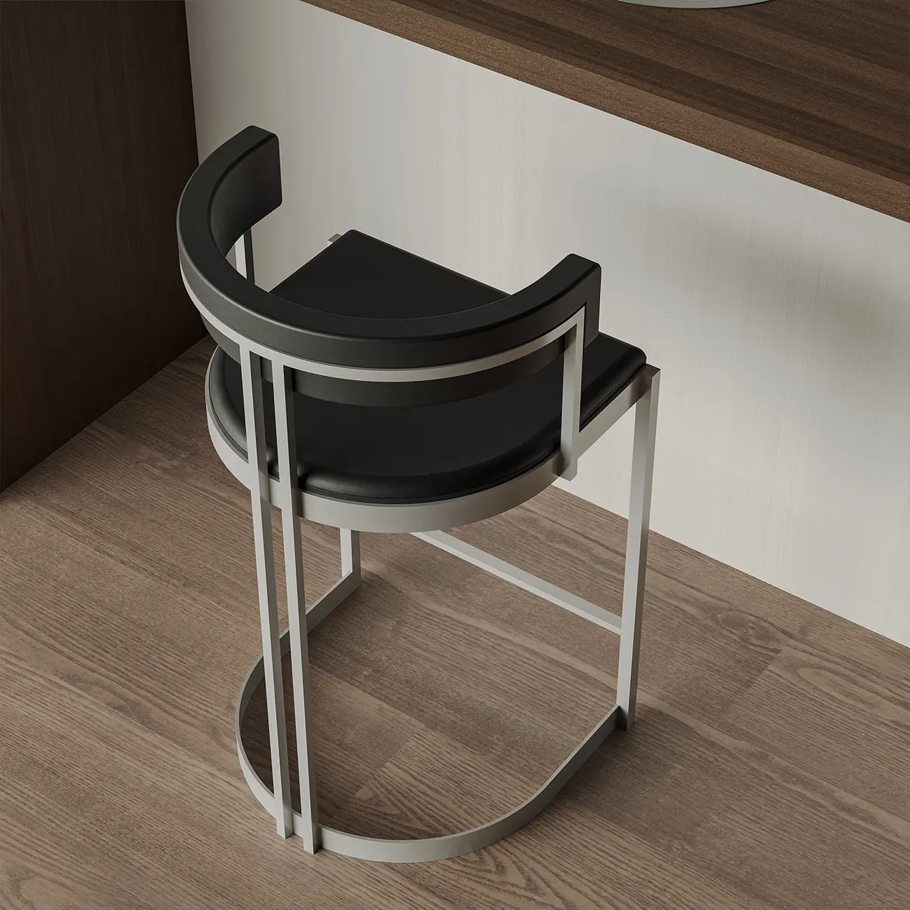 Lavish Metal Cushioned Gold Sled Bar Stool Image - 5 | homeyfad