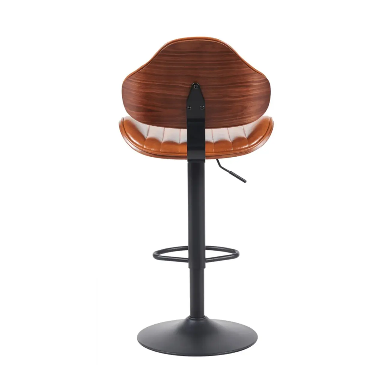 Modern Curved Bentwood Adjustable Swivel Bar Stools Set of 2 Image - 10 | homeyfad