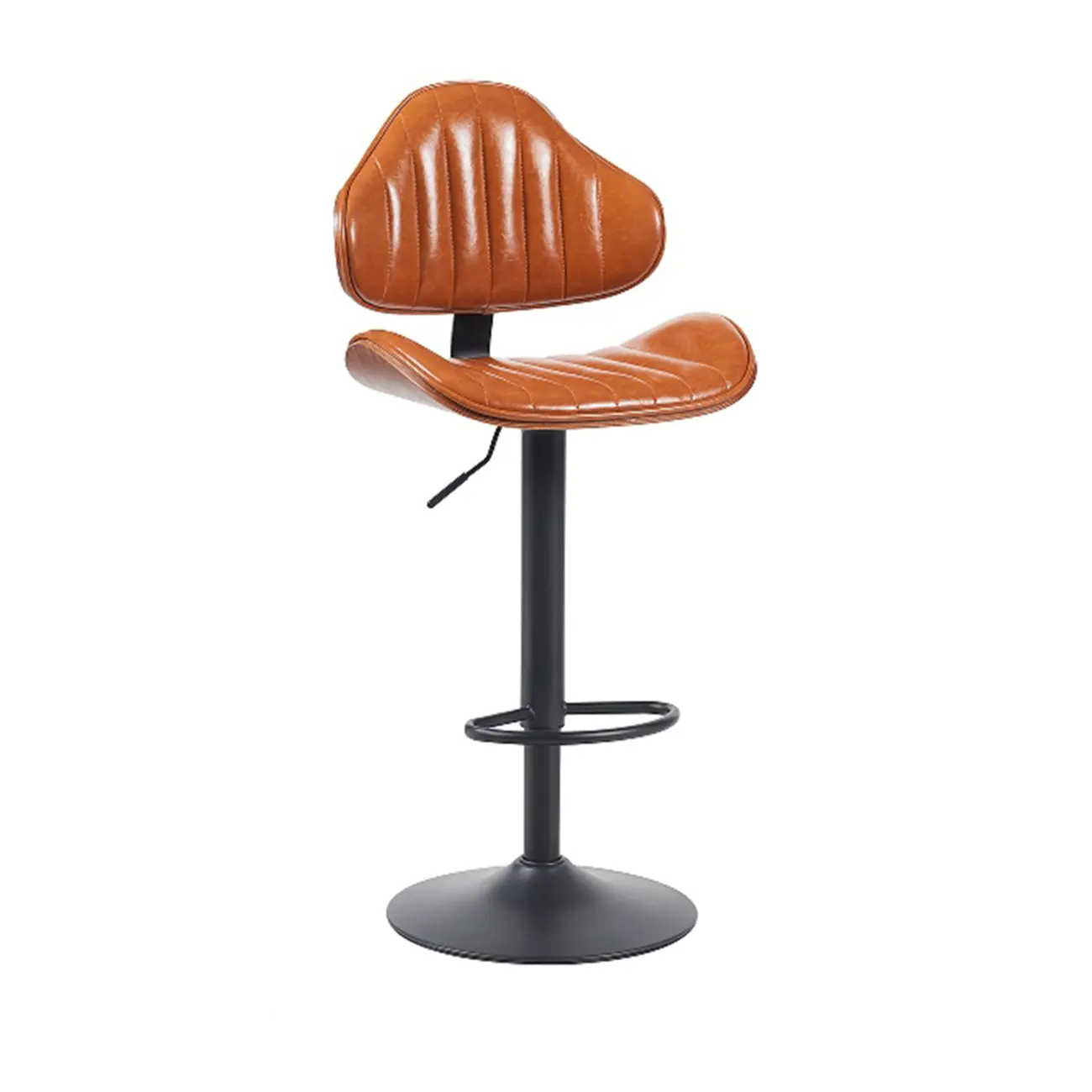 Modern Curved Bentwood Adjustable Swivel Bar Stools Set of 2 Image - 12 | homeyfad