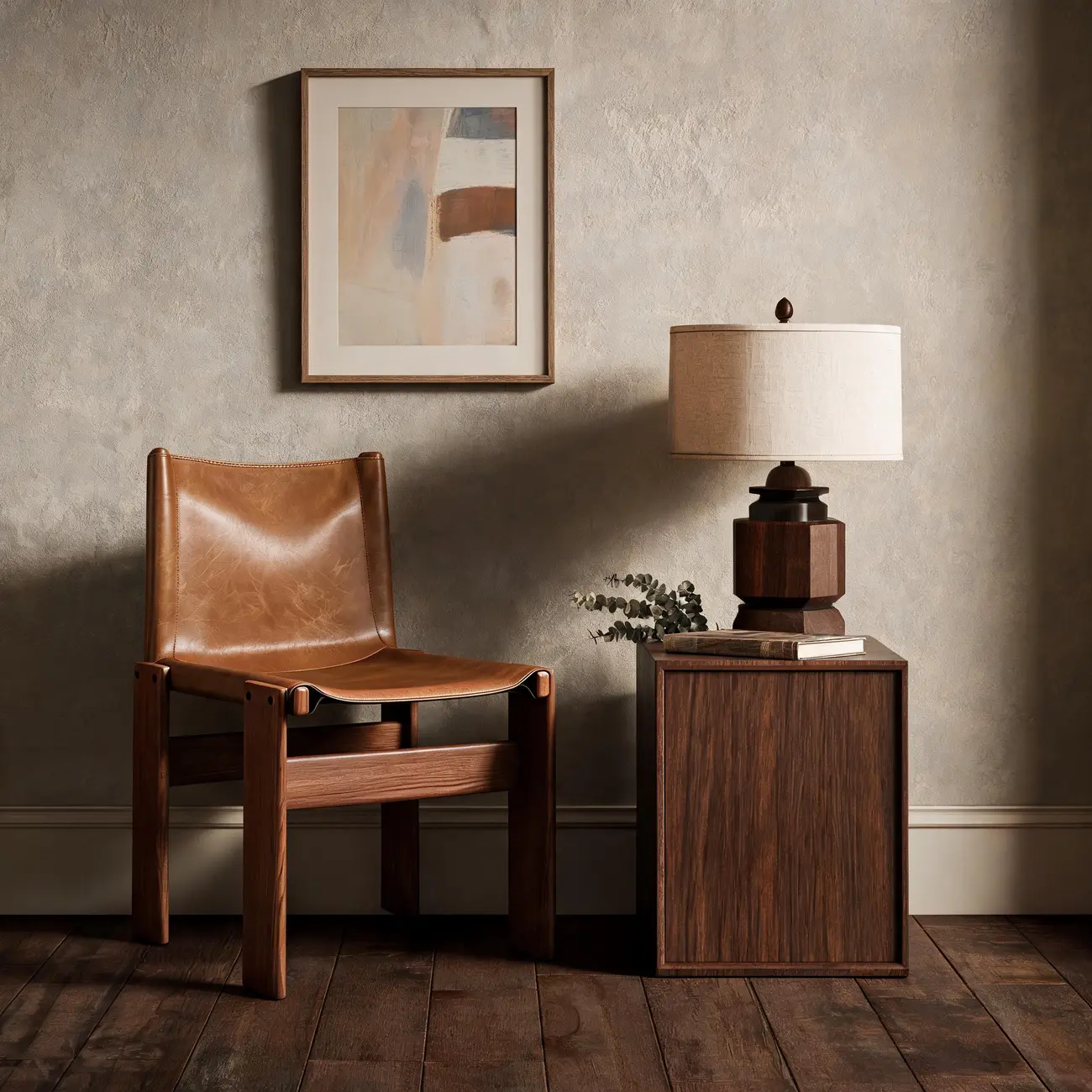 Mid-Century Modern Ash Wood Frame Leather Dining Chair Image - 5 | homeyfad