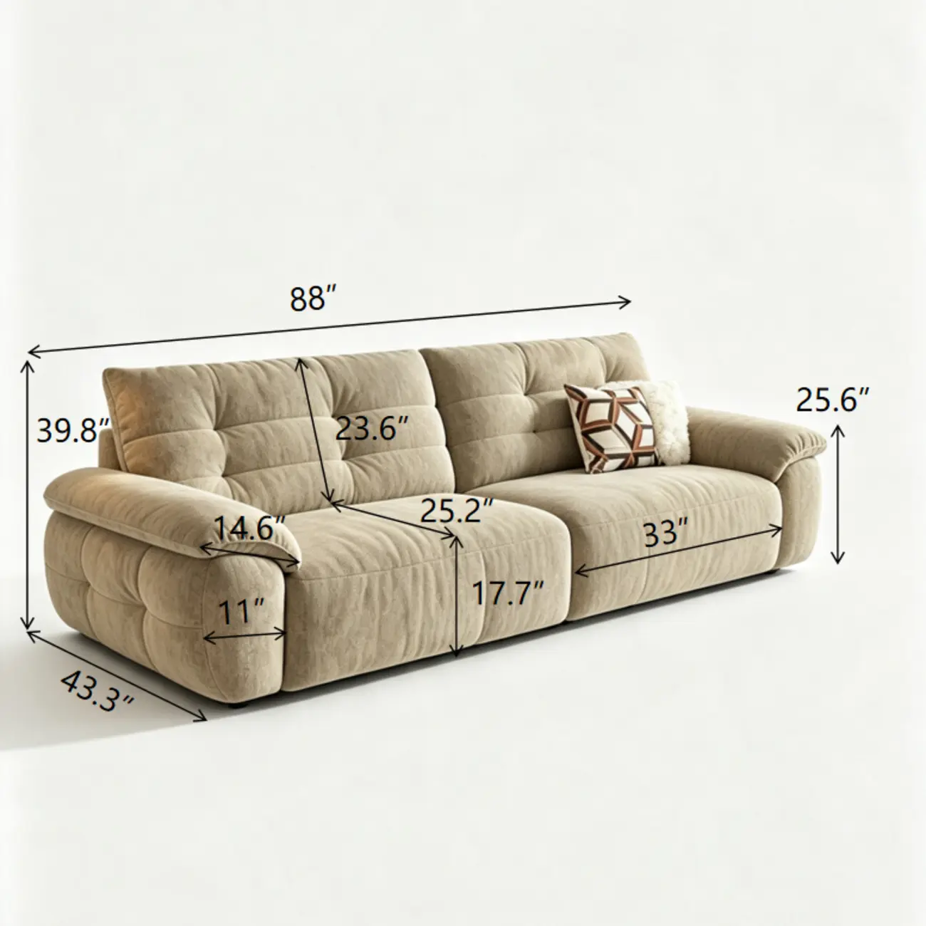 Contemporary Skin-friendly Chenille Tufted Back Power Sofa Bed Image - 19 | homeyfad