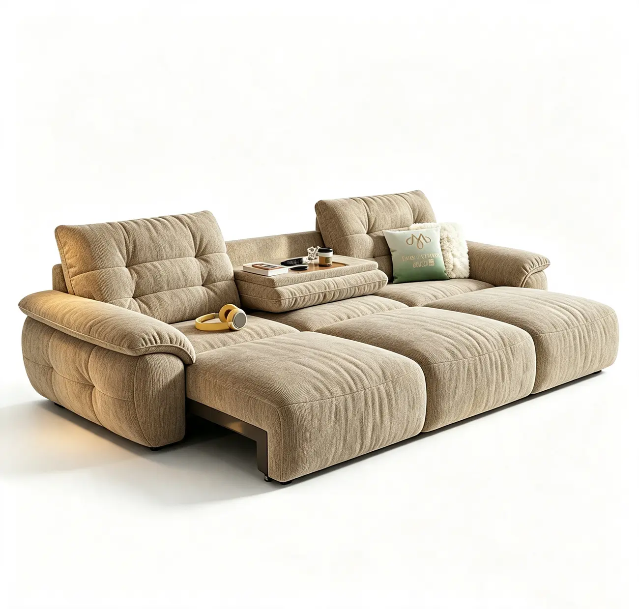 Contemporary Skin-friendly Chenille Tufted Back Power Sofa Bed Image - 29 | homeyfad