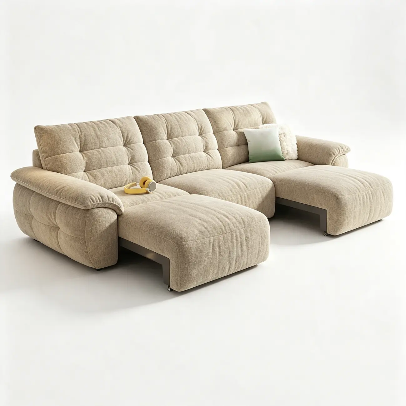 Contemporary Skin-friendly Chenille Tufted Back Power Sofa Bed Image - 28 | homeyfad
