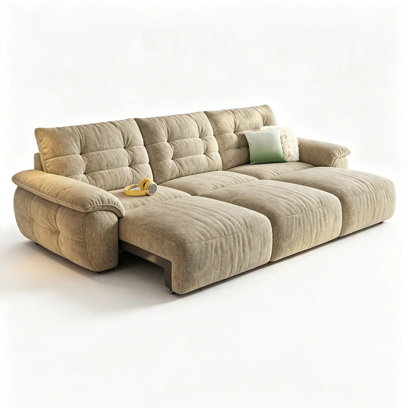 Contemporary Skin-friendly Chenille Tufted Back Power Sofa Bed Image - 27 | homeyfad