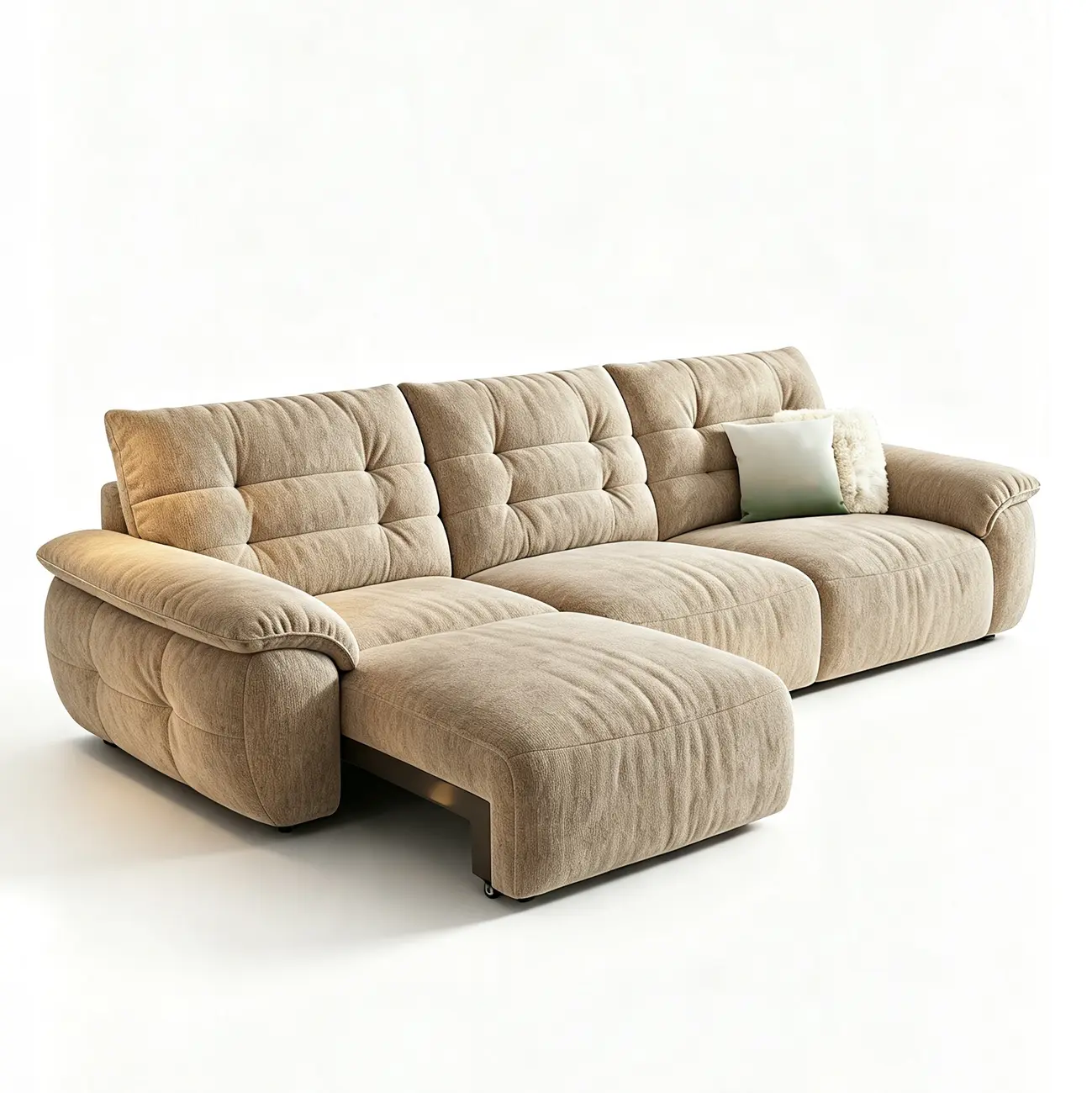 Contemporary Skin-friendly Chenille Tufted Back Power Sofa Bed Image - 26 | homeyfad