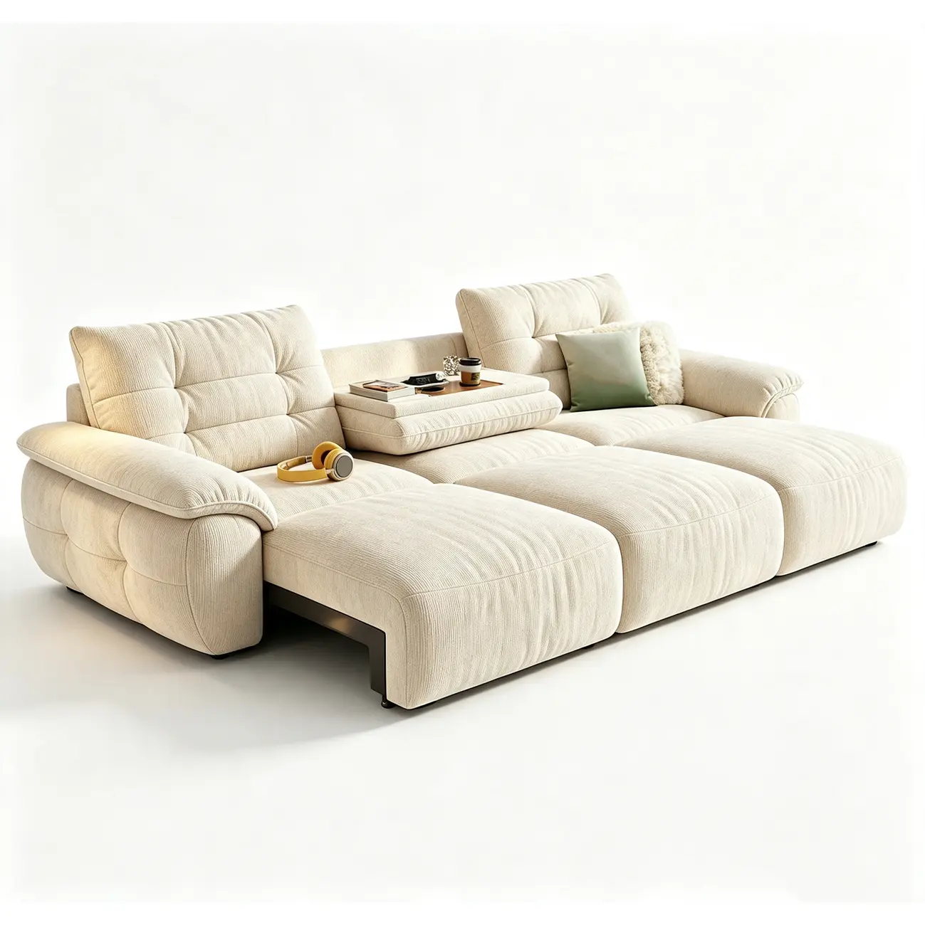 Contemporary Skin-friendly Chenille Tufted Back Power Sofa Bed Image - 22 | homeyfad