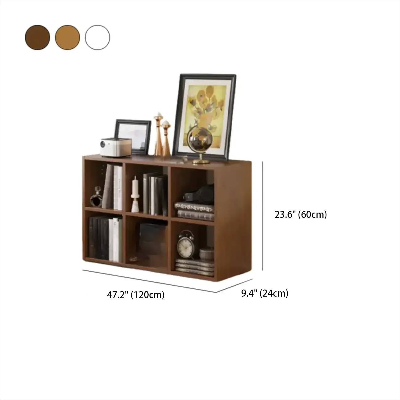 Classic Brown Wood Open Back Cube Bookcase Image - 14 | homeyfad
