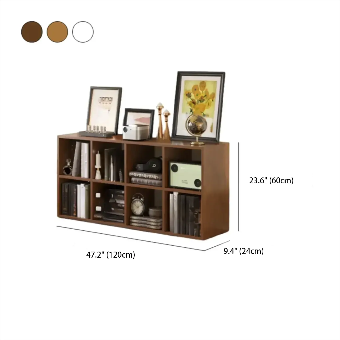 Classic Brown Wood Open Back Cube Bookcase Image - 15 | homeyfad