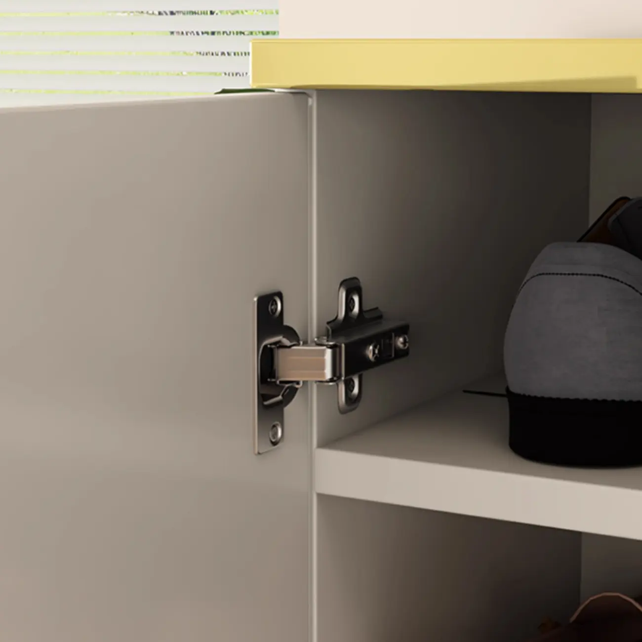 Trendy Grey Wood Hallway Shoe Cabinet with Gold  Legs Image - 16 | homeyfad