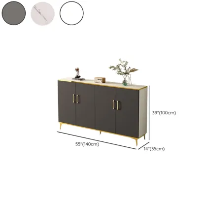 Trendy Grey Wood Hallway Shoe Cabinet with Gold  Legs Image - 22