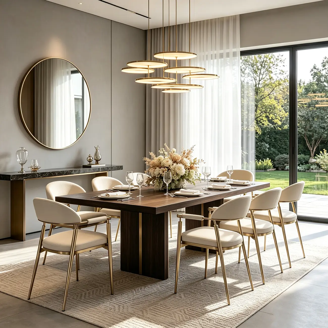 Luxury Armrest Genuine Leather Dining Chair with Gold Legs Image - 6 | homeyfad