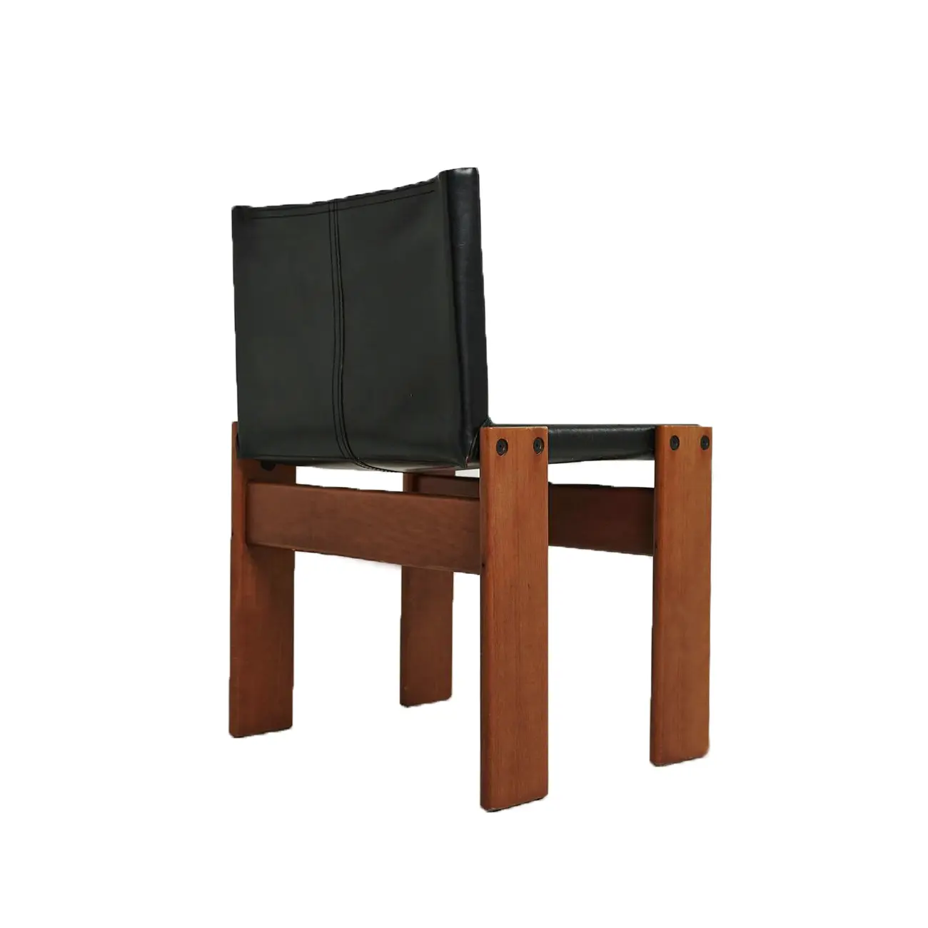 Mid-Century Modern Ash Wood Frame Leather Dining Chair Image - 13 | homeyfad