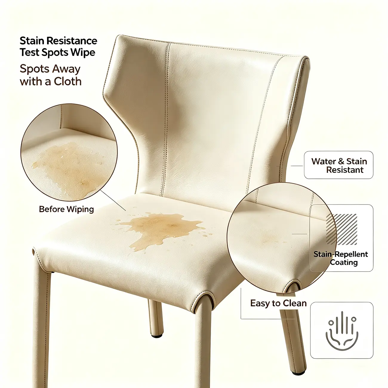 Modern Ergonomic Wing Back Faux Leather Dining Chairs Image - 4 | homeyfad