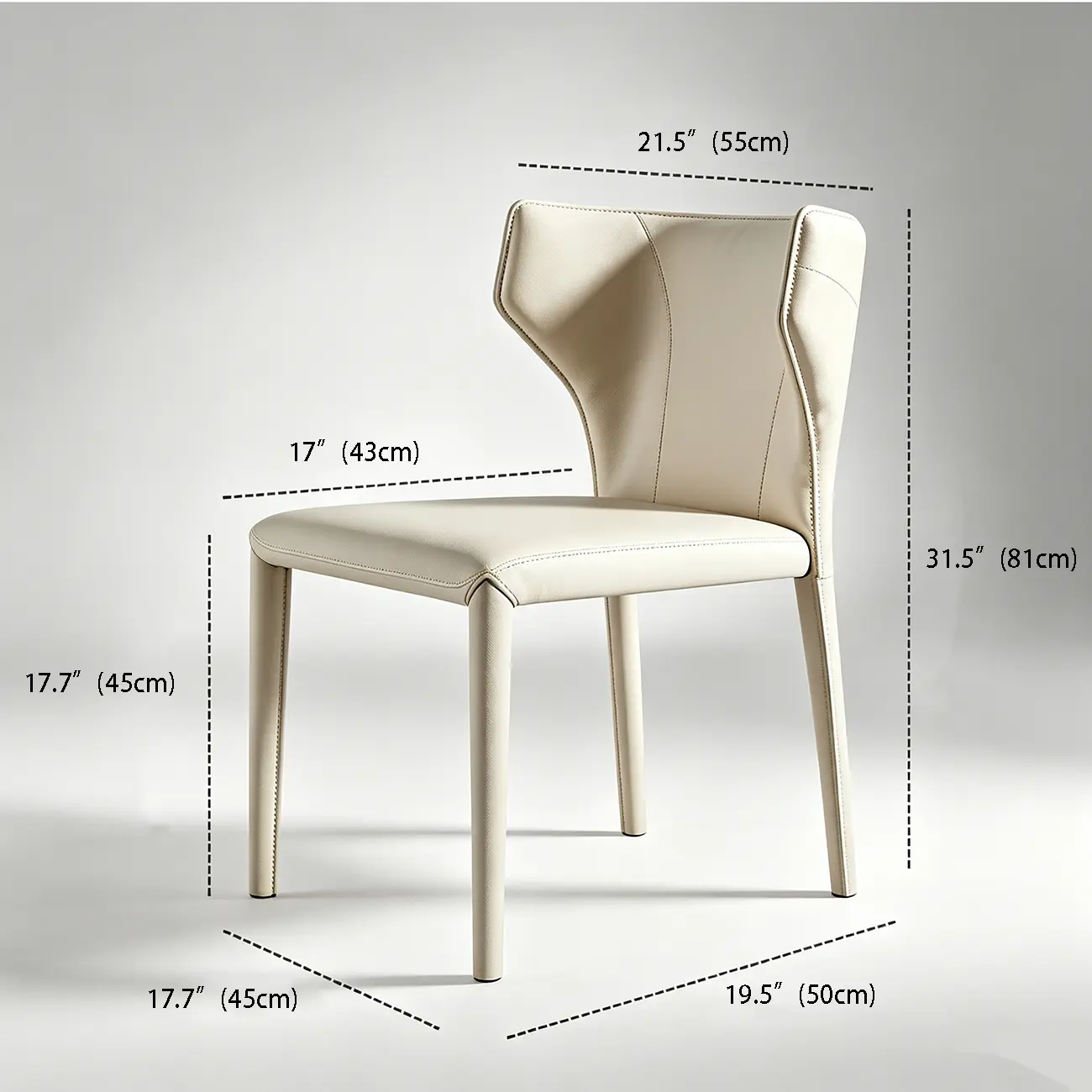 Modern Ergonomic Wing Back Faux Leather Dining Chairs #size | homeyfad