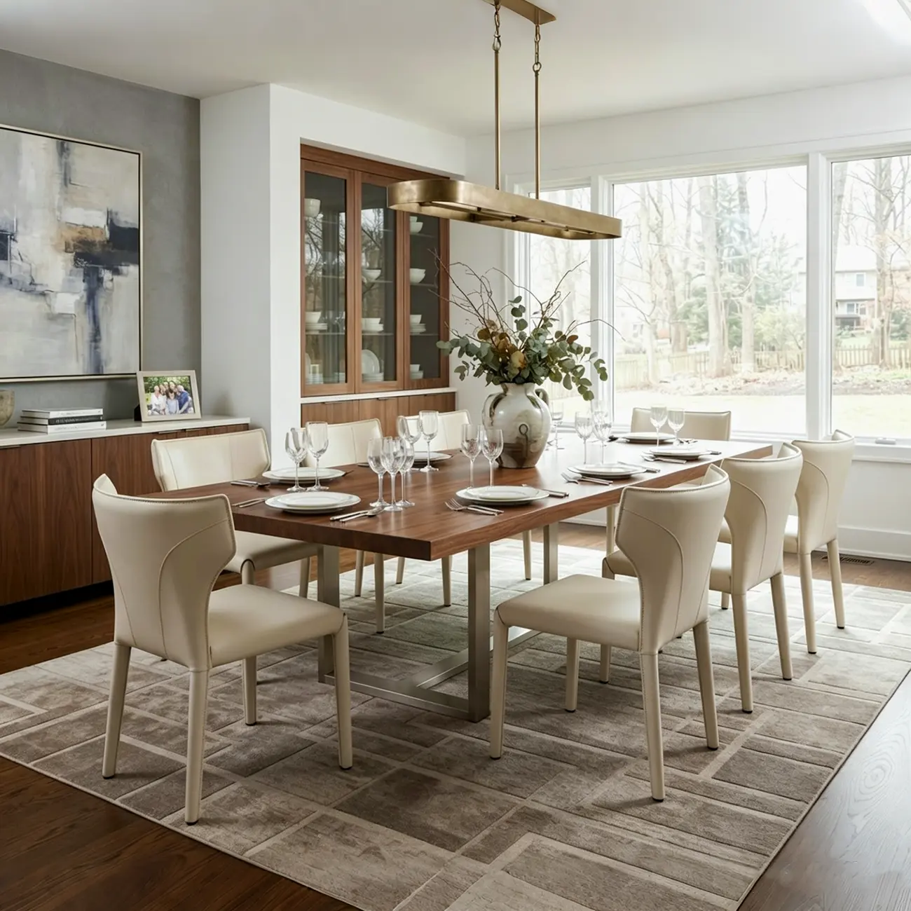 Modern Ergonomic Wing Back Faux Leather Dining Chairs Image - 10 | homeyfad