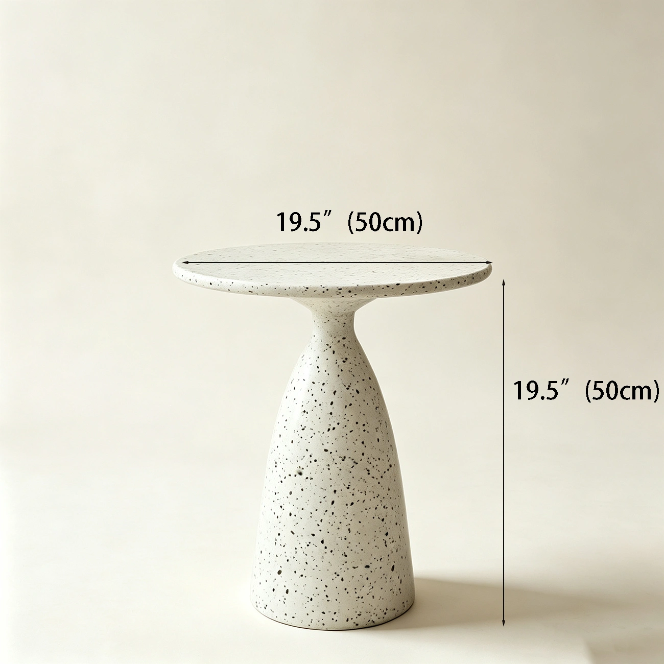 Modern Round Beige Metal End Table for Living Room #size | homeyfad