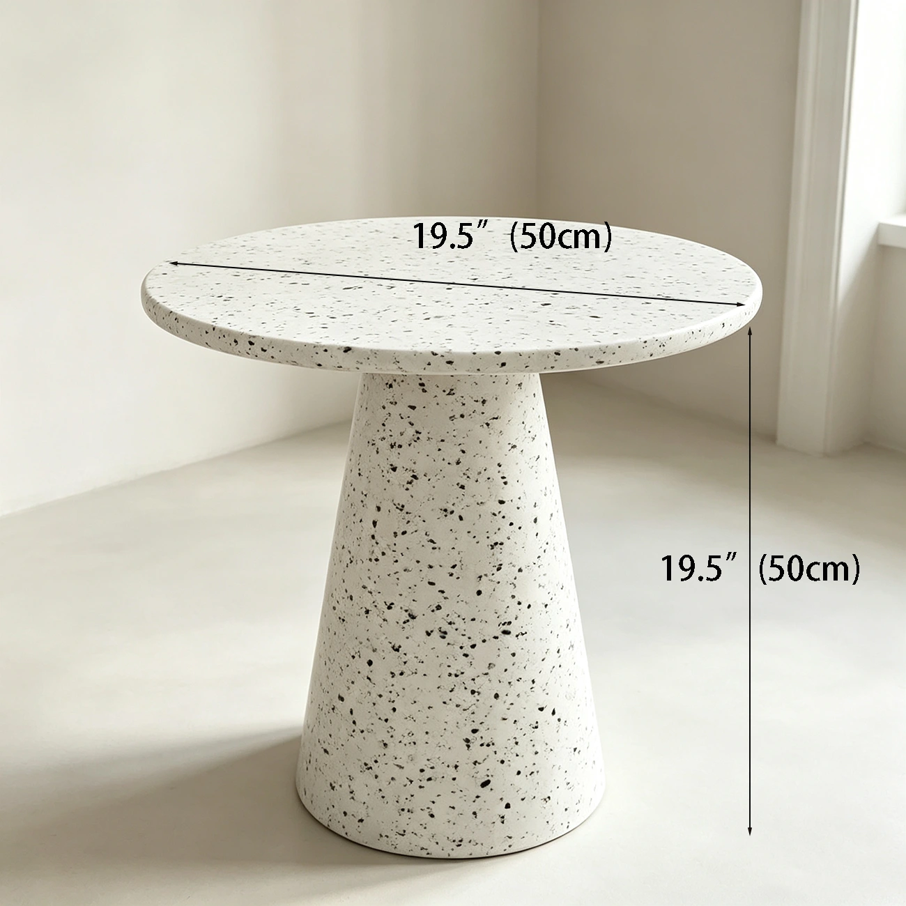 Modern Round Beige Metal End Table for Living Room Image - 11 | homeyfad