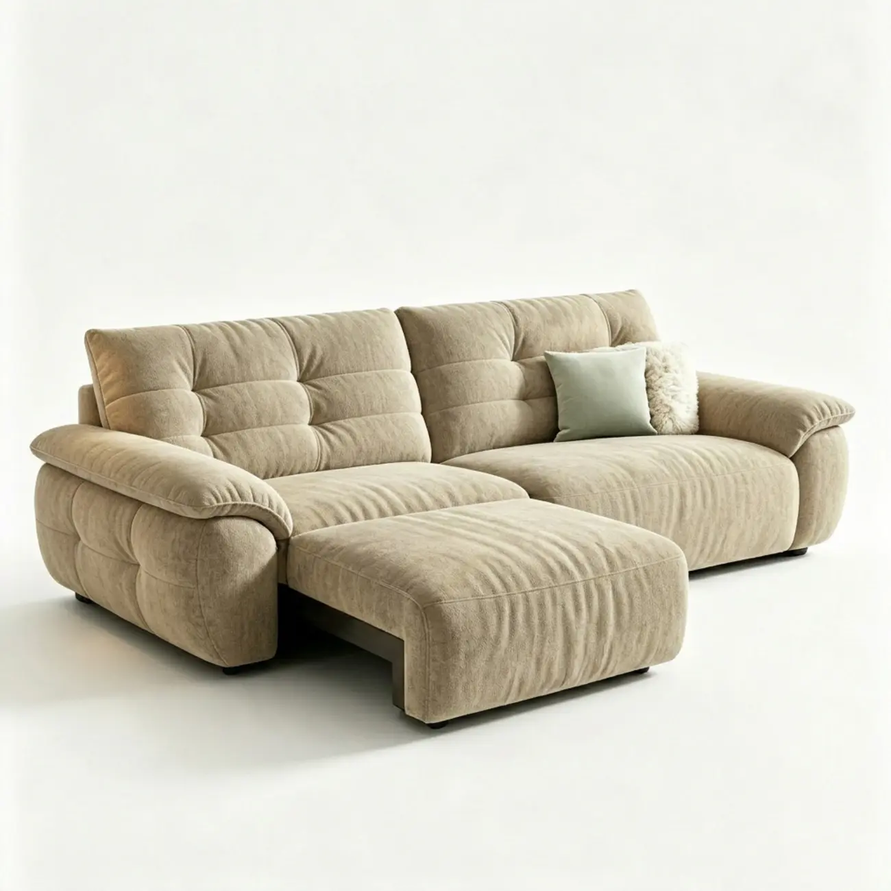 Contemporary Skin-friendly Chenille Tufted Back Power Sofa Bed Image - 24 | homeyfad