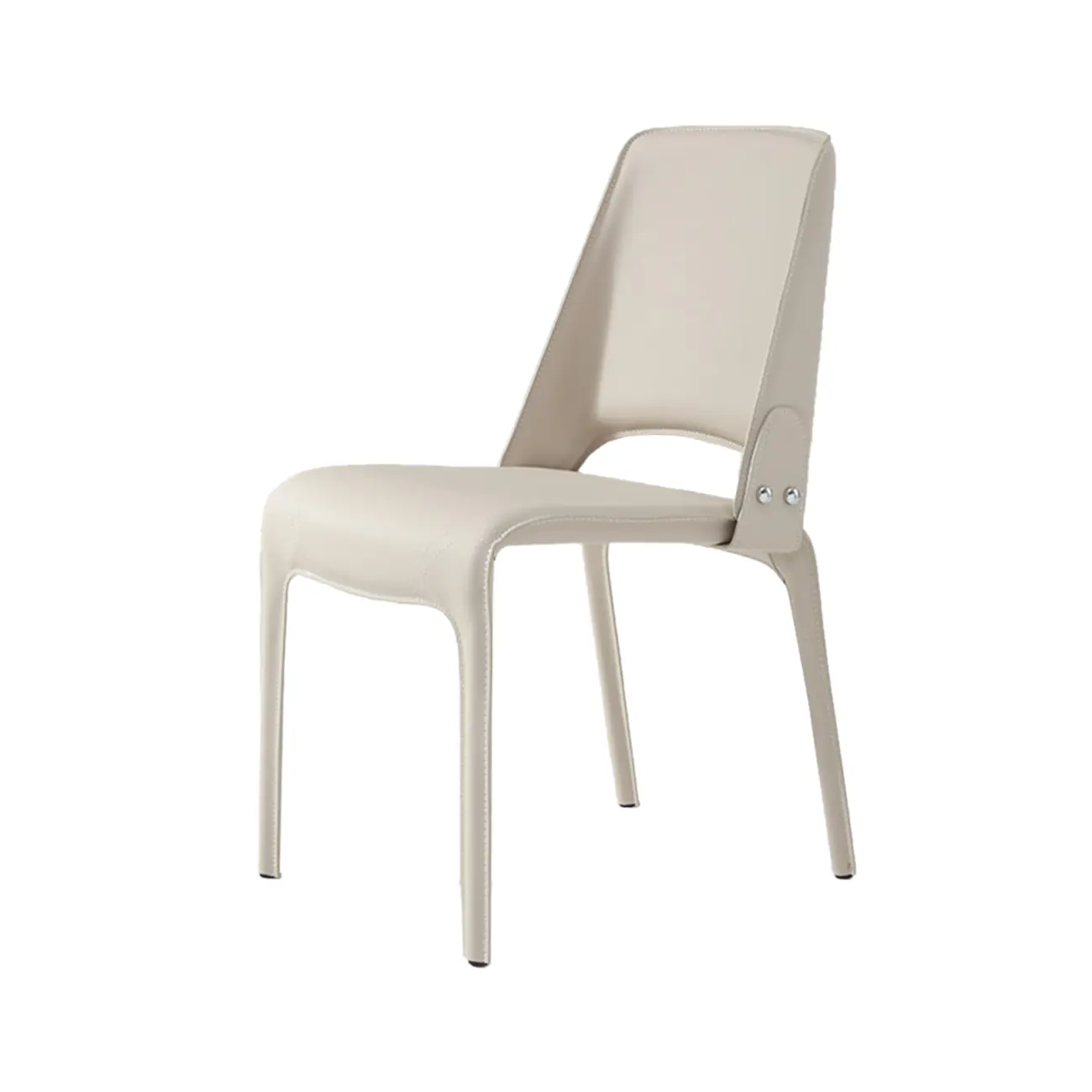 Sleek Modern Open Curved Back Faux Leather Dining Chairs Set Of 2 Image - 20 | homeyfad