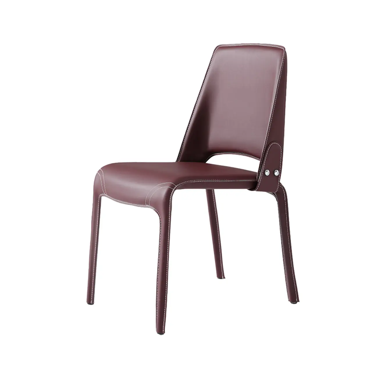 Sleek Modern Open Curved Back Faux Leather Dining Chairs Set Of 2 Image - 21 | homeyfad