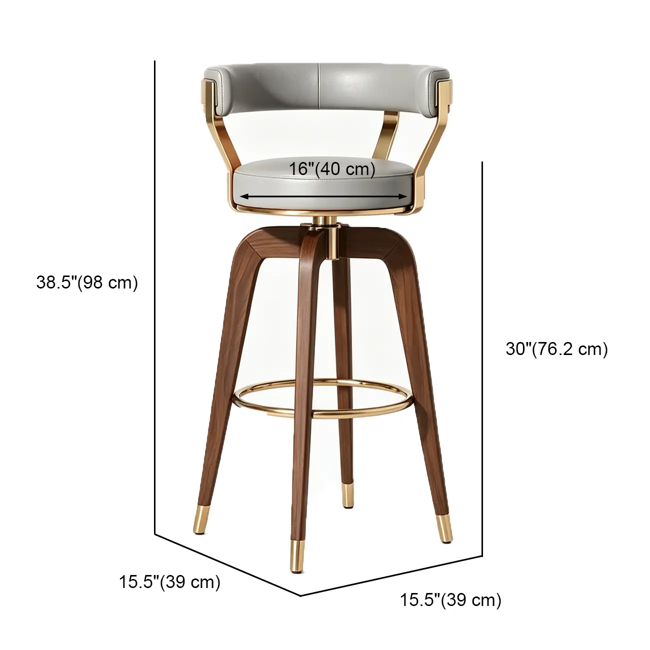 Swivel Mid Century Modern Counter Height Leather Bar Stools Image - 17 | homeyfad