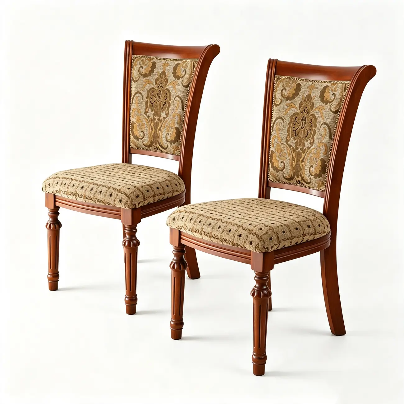 American Vintage Carved Solid Wood Dining Chair with Upholstered Backrest Image - 12 | homeyfad