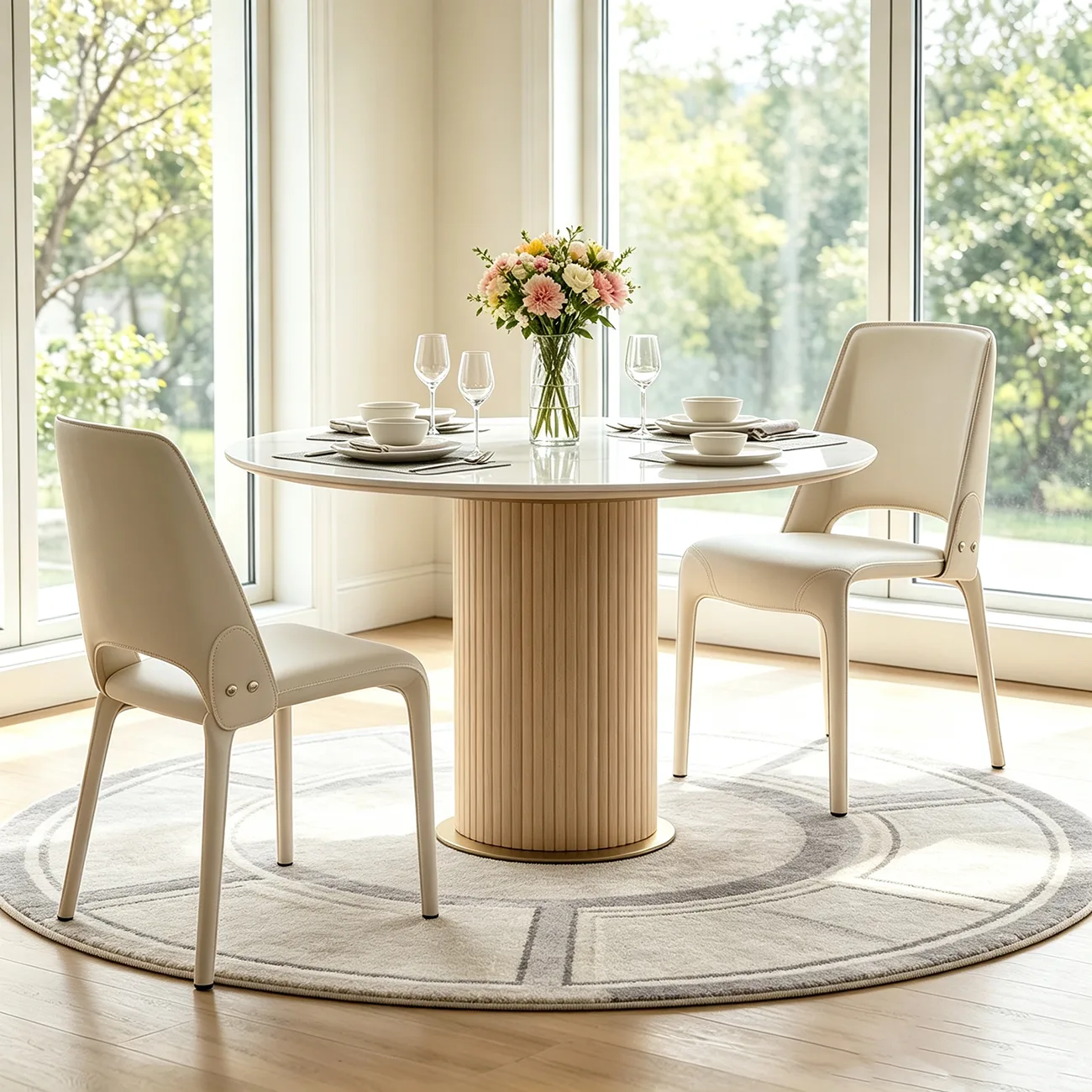 Sleek Modern Open Curved Back Faux Leather Dining Chairs Set Of 2 Image - 10 | homeyfad
