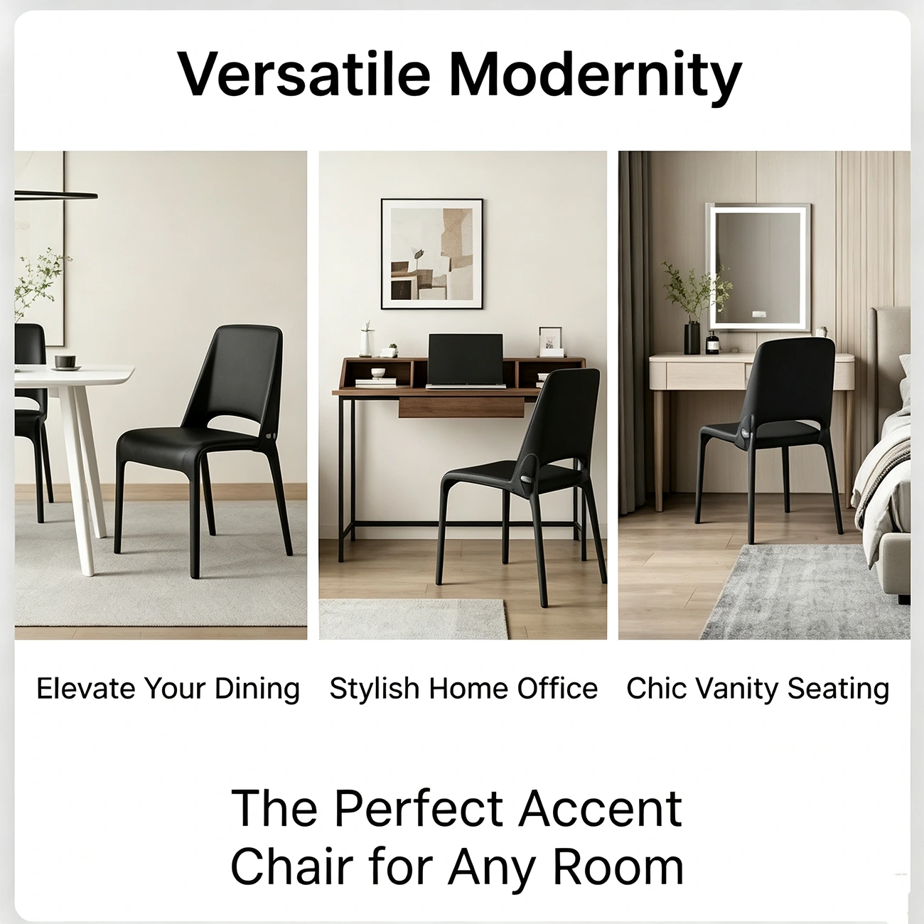 Sleek Modern Open Curved Back Faux Leather Dining Chairs Set Of 2 Image - 6 | homeyfad